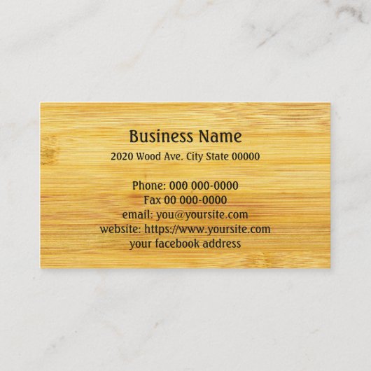 Bamboe Visitekaartje (Achterkant)