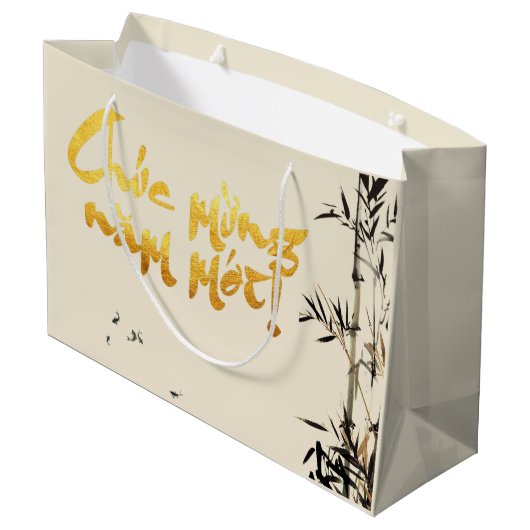 Bamboe vist Vietnamees nieuwjaar LGB Groot Cadeauzakje (Achterkant Gekanteld)