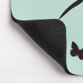 Bamboe vlinders turquoise blauw "Hope" Muismat (Hoek)