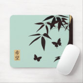 Bamboe vlinders turquoise blauw "Hope" Muismat (Met muis)