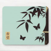 Bamboe vlinders turquoise blauw "Hope" Muismat (Voorkant)