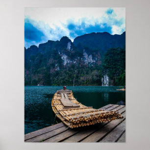 Bamboe-vlot in het Nationaal Park Khao Sok Thailan Poster