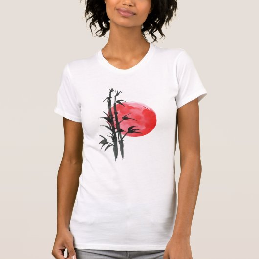 Bamboe voor de rode zon t-shirt (Voorkant)