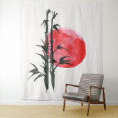 Bamboe voor een rode zon wandkleed (In situ)