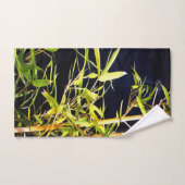 Bamboe vult tropische kunst op zwart bad handdoek (Handdoek)