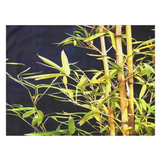 Bamboe vult tropische kunst op zwart tafelkleed (Voorkant (Horizontaal))