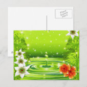 Bamboe, water en tropische bloemen briefkaart (Voorkant / Achterkant)