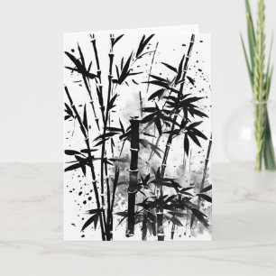 Bamboe - Watercolor bloemen Kaart
