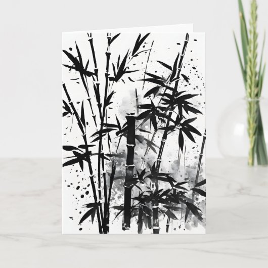 Bamboe - Watercolor bloemen Kaart (Voorkant)