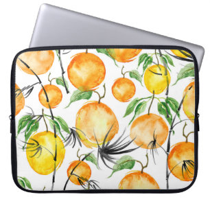 Bamboe waterverf: oerwoud naadloos patroon. laptop sleeve