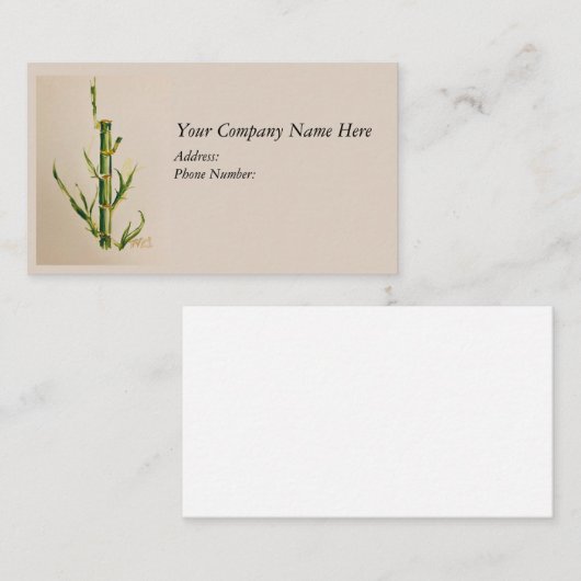 Bamboe waterverf Visitekaartje (Voorkant / Achterkant)