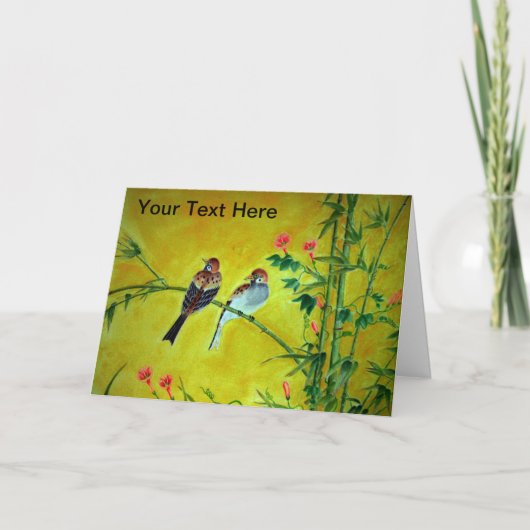 bamboe Wenskaart Kaart (Voorkant)