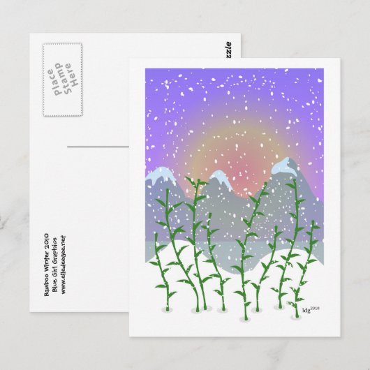 Bamboe Winter Briefkaart (Voorkant / Achterkant)