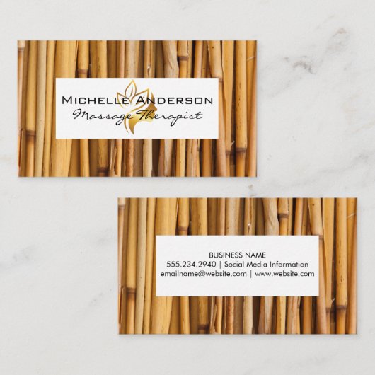 Bamboe Witte Frame | Beauty Logo Visitekaartje (Voorkant / Achterkant)