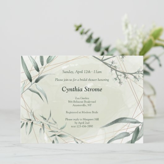 Bamboe Zen Uitnodiging (Staand voorkant)