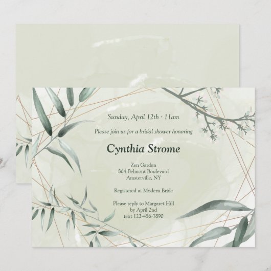 Bamboe Zen Uitnodiging (Voorkant / Achterkant)