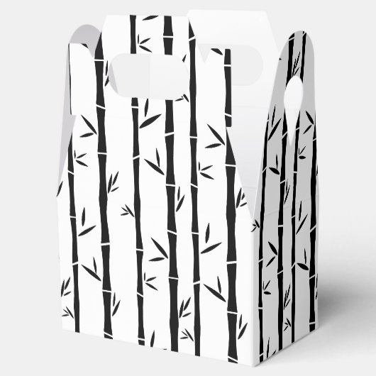 Bamboe Zwart en Wit Custom Bedankdoosjes (Geopend)