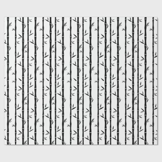 Bamboe Zwart en Wit Custom Cadeaupapier (Vlak)