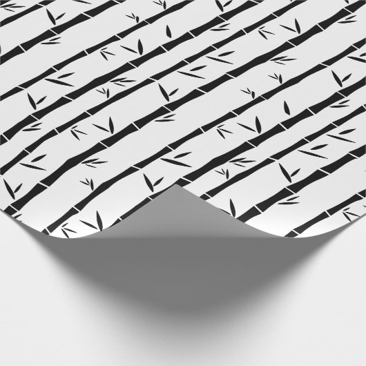 Bamboe Zwart en Wit Custom Cadeaupapier (Hoek)