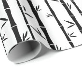 Bamboe Zwart en Wit Custom Cadeaupapier (Rol Hoek)