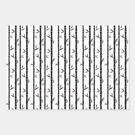 Bamboe Zwart en Wit Custom Inpakpapier Vel (Voorkant 3)