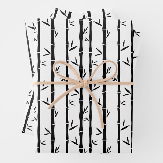 Bamboe Zwart en Wit Custom Inpakpapier Vel (In situ)