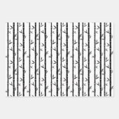 Bamboe Zwart en Wit Custom Inpakpapier Vel (Voorkant)
