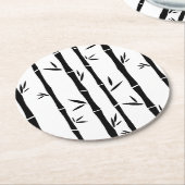 Bamboe Zwart en Wit Custom Ronde Kartonnen Onderzetter (Gebogen)
