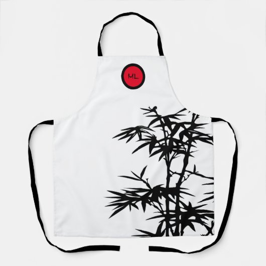 Bamboeboom Monogrammed Restaurant Style Schort (Voorkant)