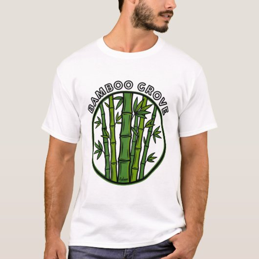 Bamboebos Botanische Groene Kunst T-shirt (Voorkant)