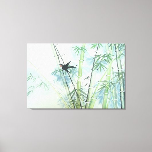 Bamboebos - groen canvas afdruk (Voorkant)