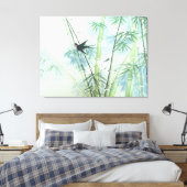 Bamboebos - groen canvas afdruk (Insitu (Slaapkamer))
