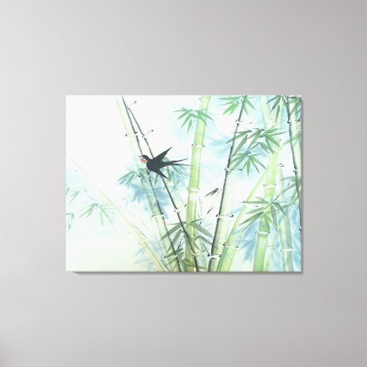 Bamboebos - groen canvas afdruk (Voorkant)