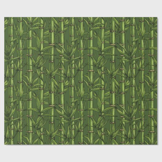 Bamboebos in het groen cadeaupapier (Vlak)