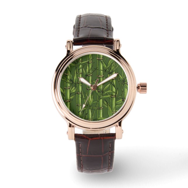 Bamboebos in het groen horloge (Voorkant)