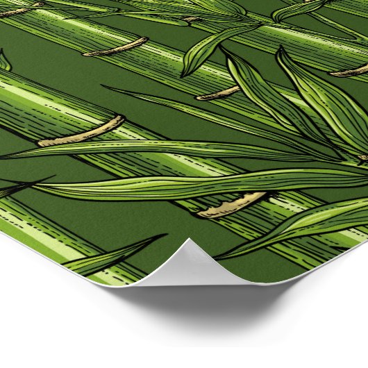 Bamboebos in het groen poster (Hoek)