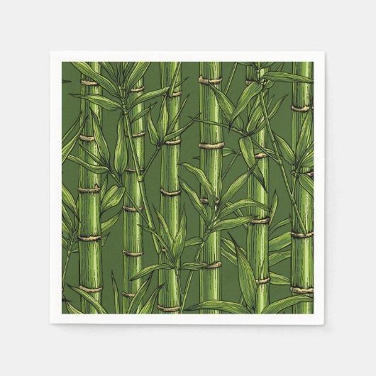 Bamboebos in het groen servet (Voorkant)