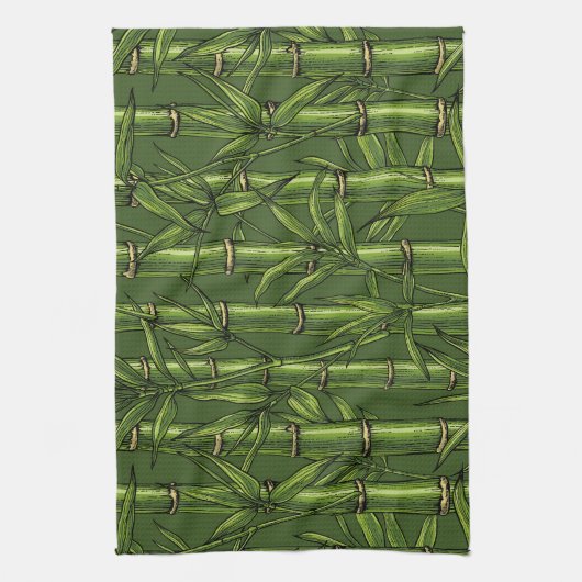Bamboebos in het groen theedoek (Verticaal)