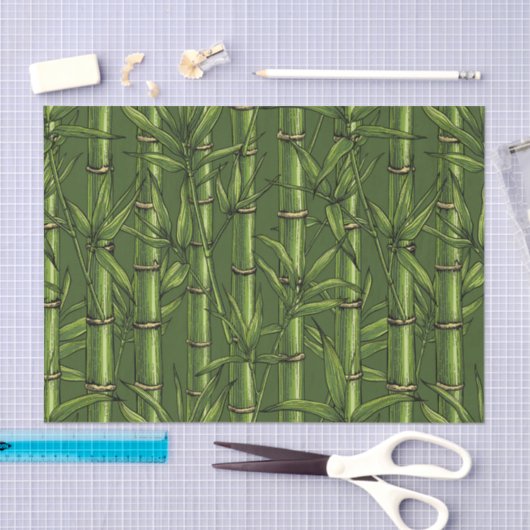 Bamboebos in het groen tissuepapier (Craft)