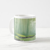 Bamboebos met rivier koffiemok (Voorkant links)