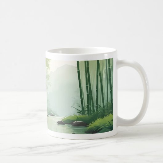 Bamboebos met rivier koffiemok (Rechts)
