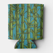 Bamboebos op blauw blikjeskoeler (Voorkant)