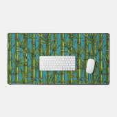 Bamboebos op blauw bureaumat (Keyboard & Muis)