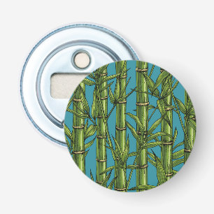 Bamboebos op blauw button flesopener