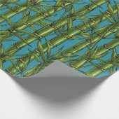 Bamboebos op blauw cadeaupapier (Hoek)
