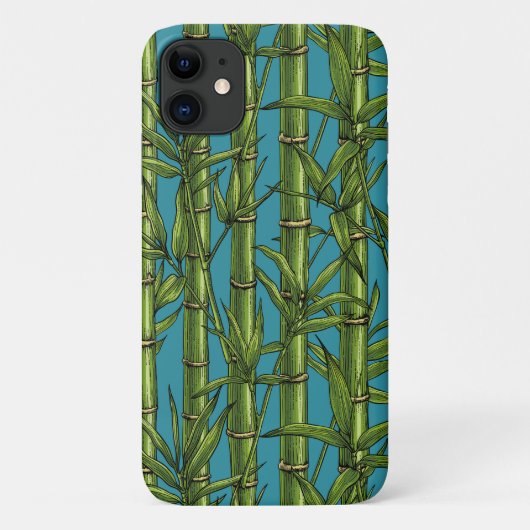 Bamboebos op blauw Case-Mate iPhone case (Achterkant)