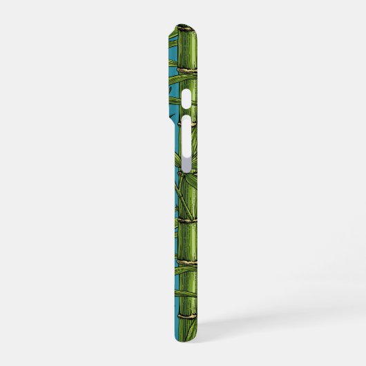 Bamboebos op blauw iPhone hoesje (Linkerkant)