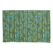 Bamboebos op blauw kussensloop (Voorkant-Links)