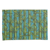 Bamboebos op blauw kussensloop (Voorkant-Rechts)