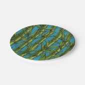 Bamboebos op blauw papieren bordje (Gekanteld)